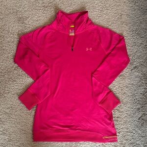 Under Armour fitted cold gear hot pink Half-Zip Pullover